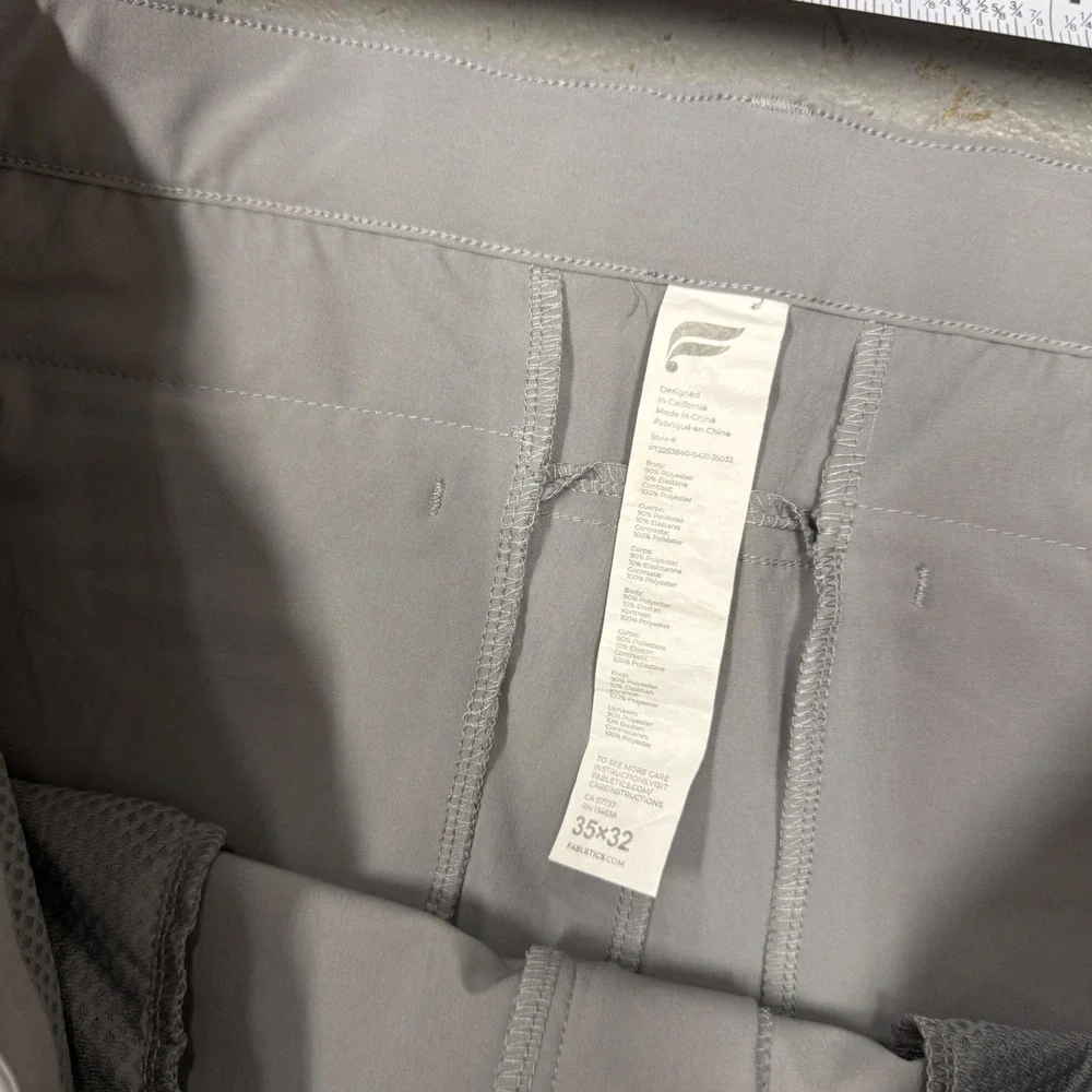 Fabletics Only-Way‎ Trousers Gray Performance Stretch Golf Pants 35 x 30